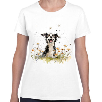 Border Collie - Gildan Womens Missy Tee  Thumbnail