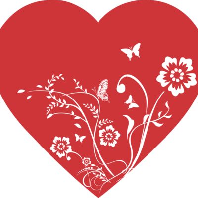 Heart with flowers butterflies Thumbnail