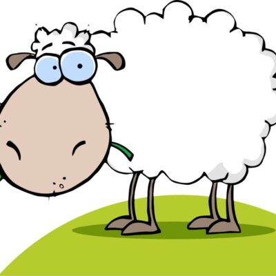 Sheep with flower on green hill Thumbnail